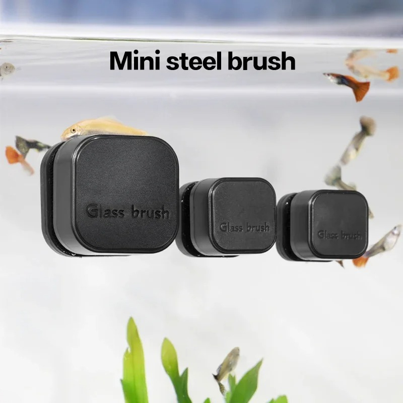 Planted Aquarium Tools - Mini vierkante magnetische borstel Aquariumglasreiniger Krasbestendig