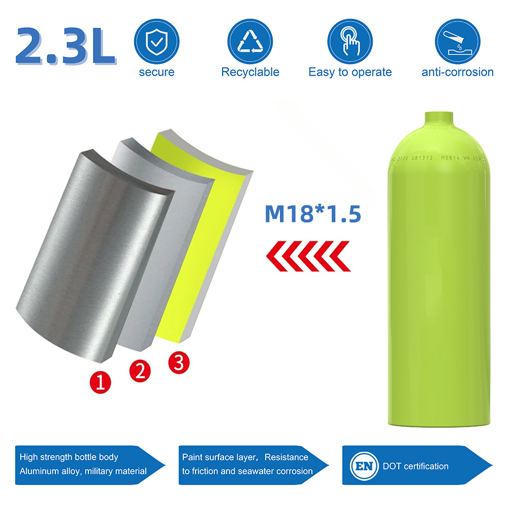 Planted Aquarium Co2 - 2.3L 300bar 4500Psi Aluminium CO2 Cilinder