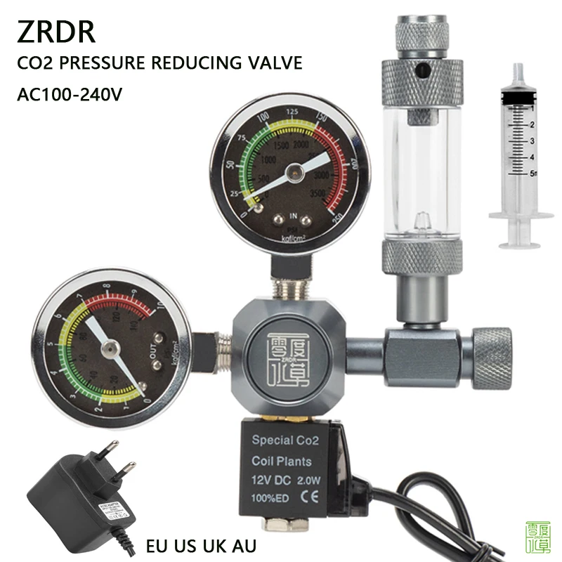 Planted Aquarium Co2 - ZRDR Aquarium CO2-regelaar Elektromagnetische klep Belletjesmeter